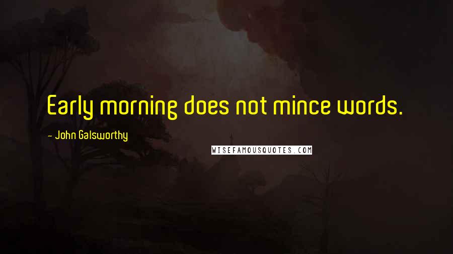 John Galsworthy Quotes: Early morning does not mince words.