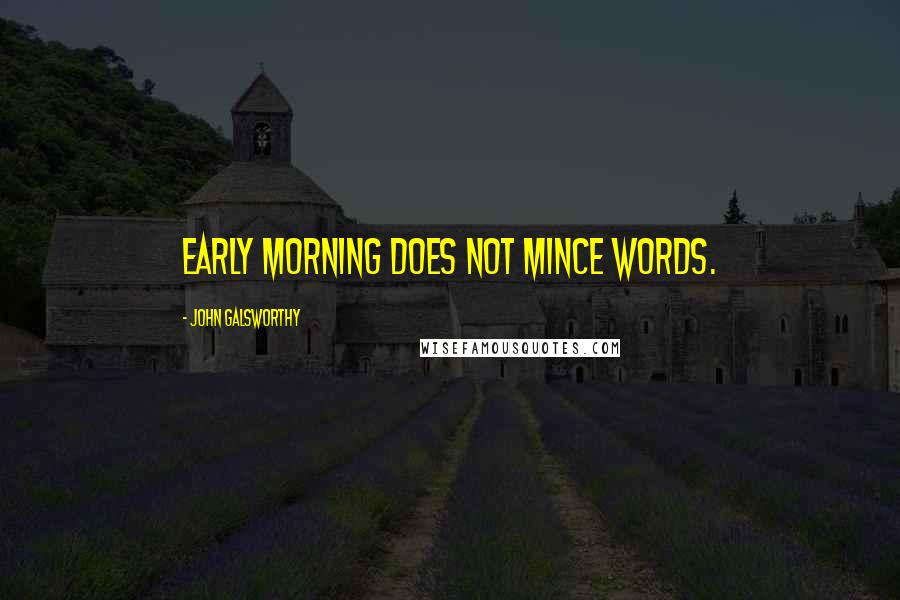 John Galsworthy Quotes: Early morning does not mince words.