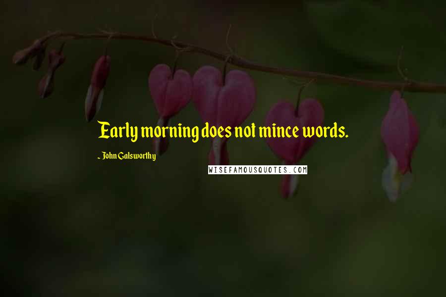 John Galsworthy Quotes: Early morning does not mince words.