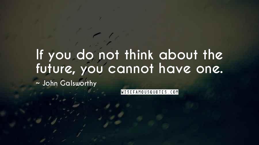 John Galsworthy Quotes: If you do not think about the future, you cannot have one.