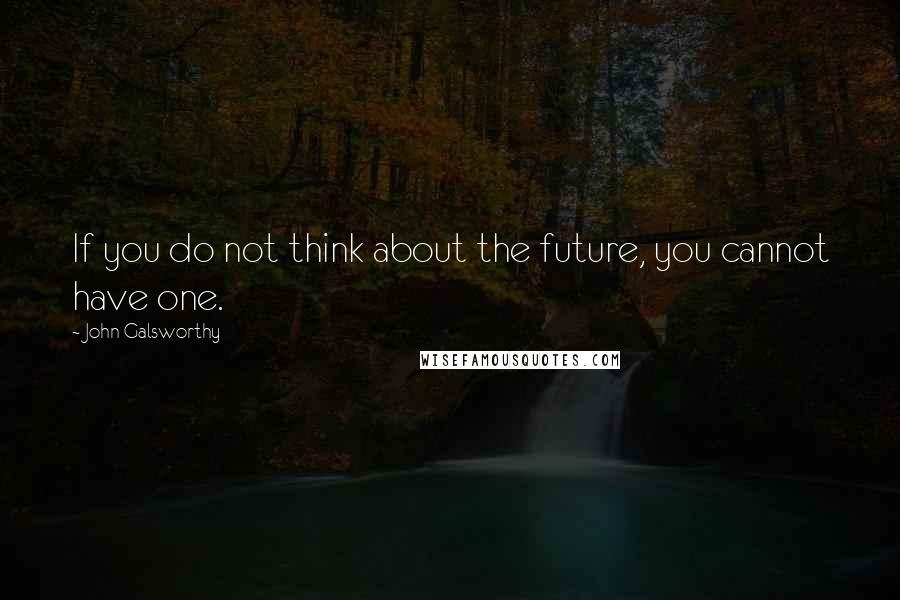 John Galsworthy Quotes: If you do not think about the future, you cannot have one.