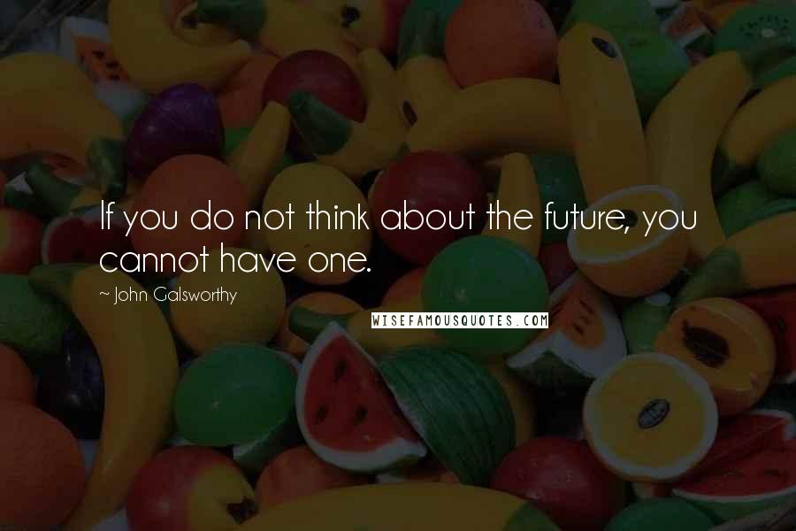 John Galsworthy Quotes: If you do not think about the future, you cannot have one.