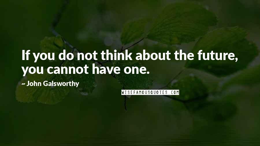 John Galsworthy Quotes: If you do not think about the future, you cannot have one.