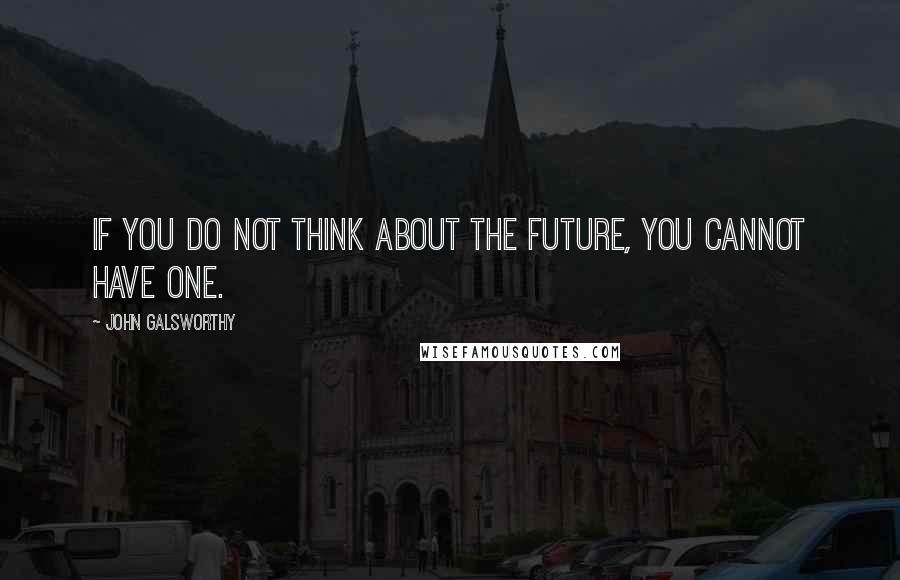 John Galsworthy Quotes: If you do not think about the future, you cannot have one.