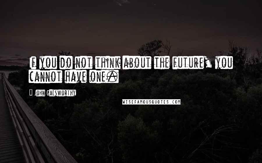 John Galsworthy Quotes: If you do not think about the future, you cannot have one.