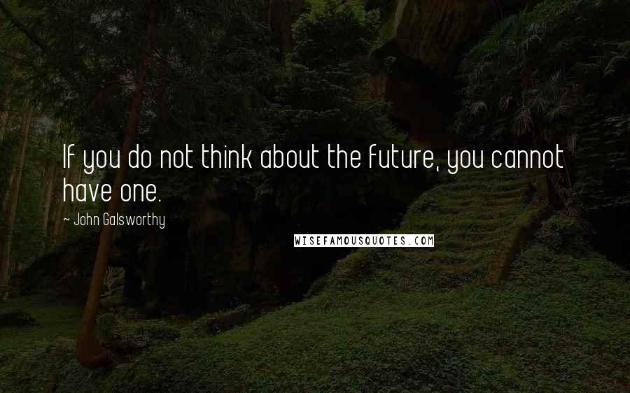 John Galsworthy Quotes: If you do not think about the future, you cannot have one.
