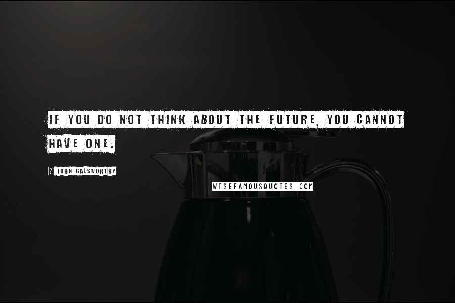 John Galsworthy Quotes: If you do not think about the future, you cannot have one.