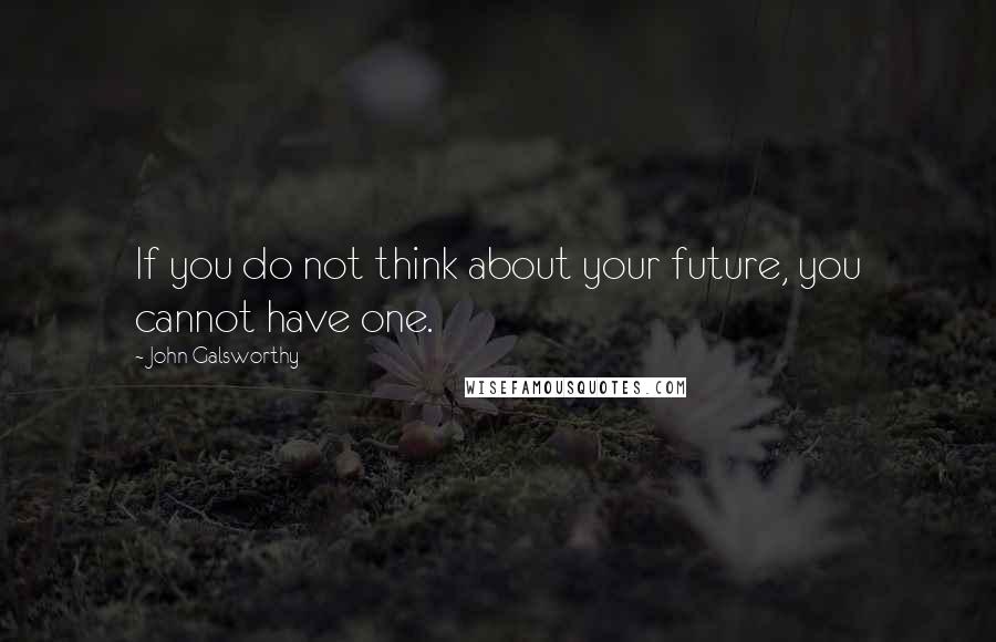 John Galsworthy Quotes: If you do not think about your future, you cannot have one.