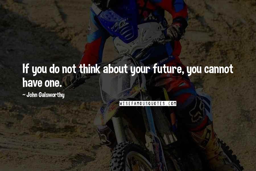 John Galsworthy Quotes: If you do not think about your future, you cannot have one.