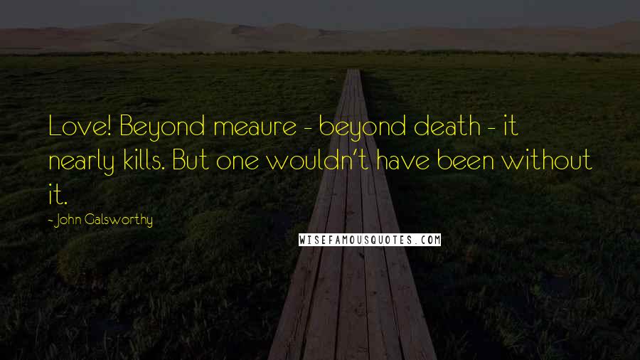 John Galsworthy Quotes: Love! Beyond meaure - beyond death - it nearly kills. But one wouldn't have been without it.