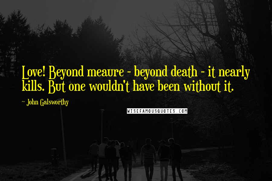 John Galsworthy Quotes: Love! Beyond meaure - beyond death - it nearly kills. But one wouldn't have been without it.