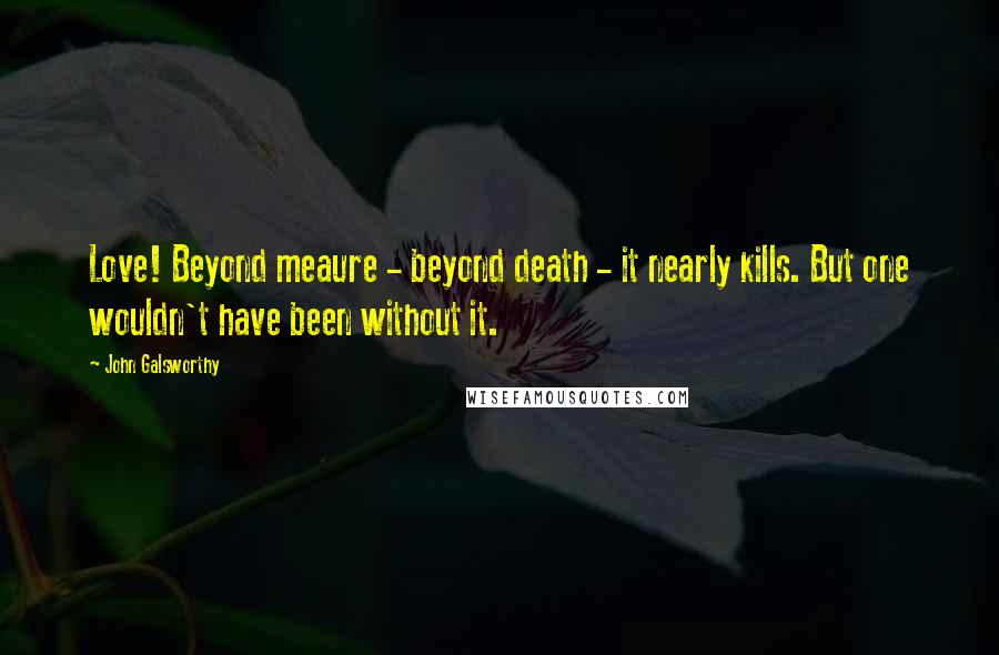 John Galsworthy Quotes: Love! Beyond meaure - beyond death - it nearly kills. But one wouldn't have been without it.