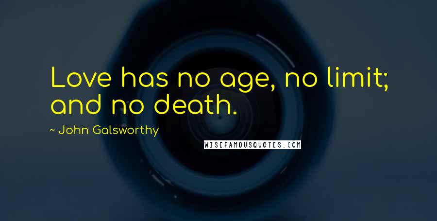 John Galsworthy Quotes: Love has no age, no limit; and no death.