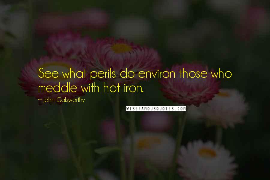 John Galsworthy Quotes: See what perils do environ those who meddle with hot iron.