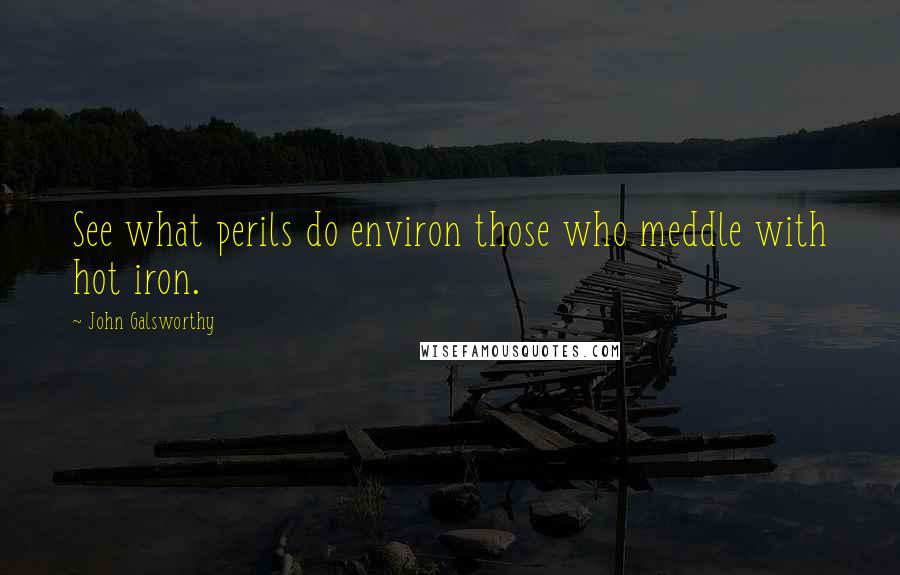 John Galsworthy Quotes: See what perils do environ those who meddle with hot iron.