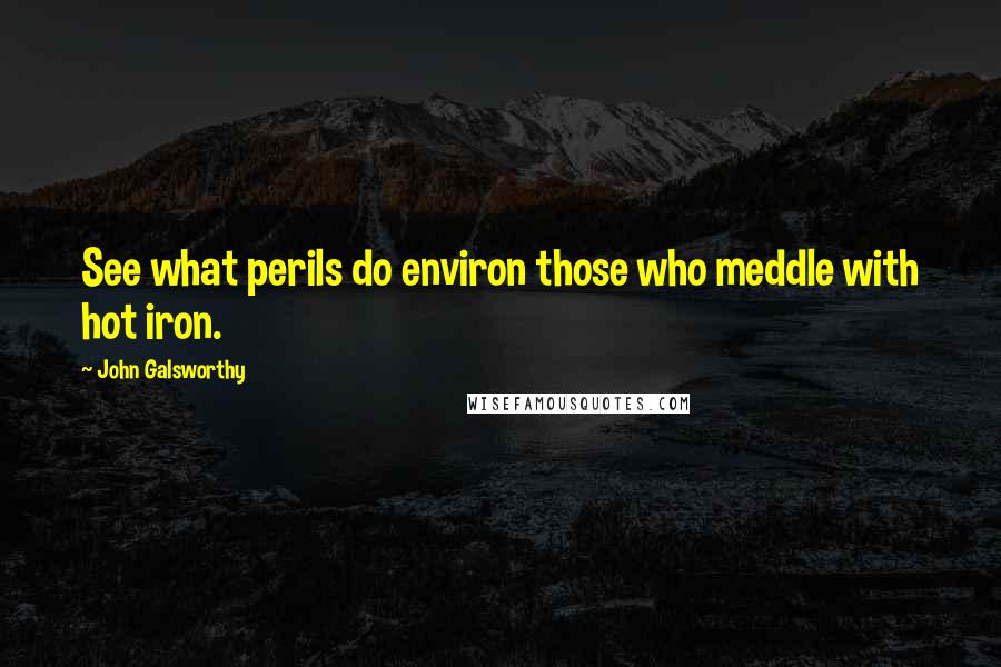 John Galsworthy Quotes: See what perils do environ those who meddle with hot iron.