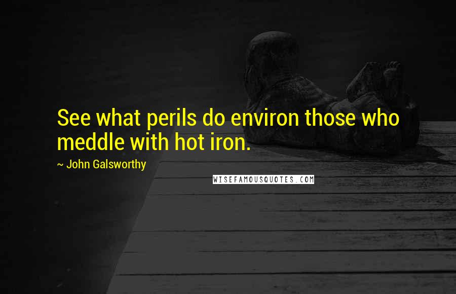 John Galsworthy Quotes: See what perils do environ those who meddle with hot iron.