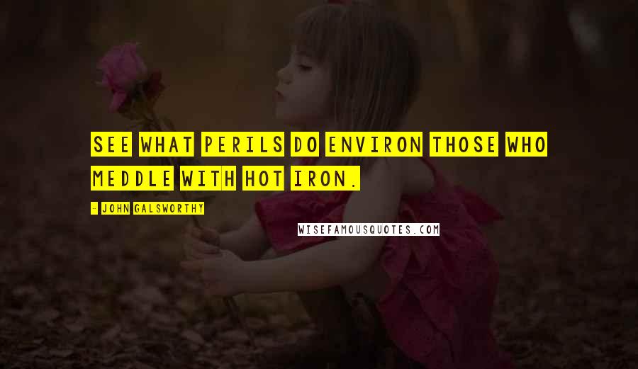 John Galsworthy Quotes: See what perils do environ those who meddle with hot iron.