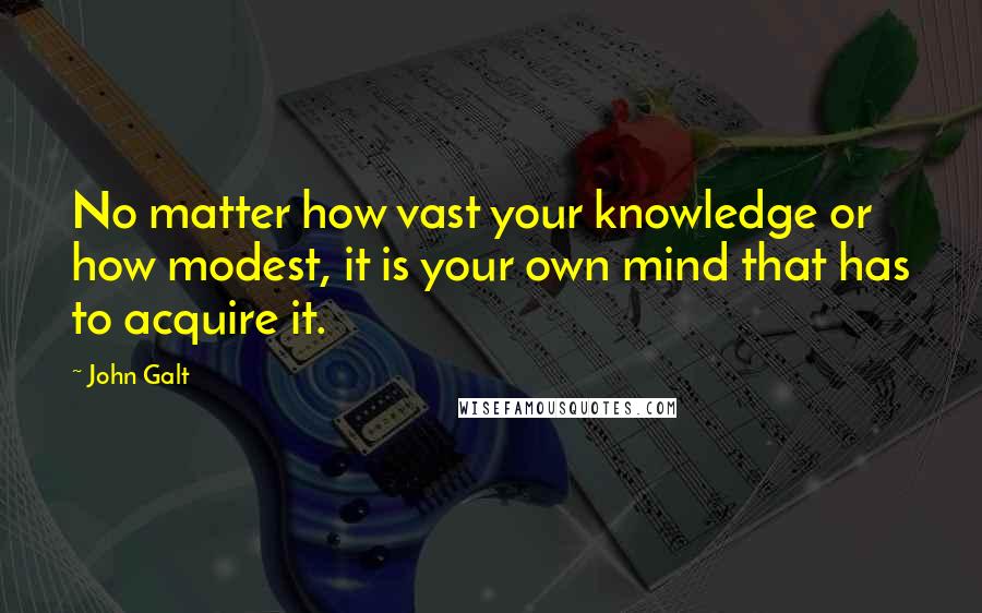 John Galt Quotes: No matter how vast your knowledge or how modest, it is your own mind that has to acquire it.