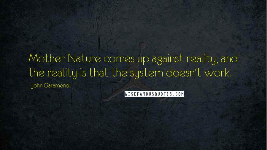 John Garamendi Quotes: Mother Nature comes up against reality, and the reality is that the system doesn't work.