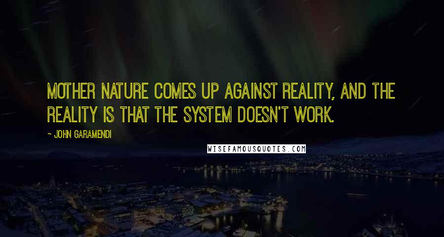 John Garamendi Quotes: Mother Nature comes up against reality, and the reality is that the system doesn't work.