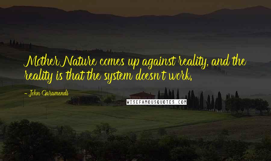 John Garamendi Quotes: Mother Nature comes up against reality, and the reality is that the system doesn't work.