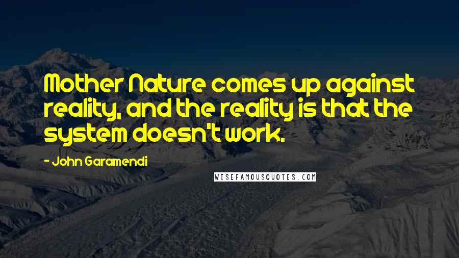 John Garamendi Quotes: Mother Nature comes up against reality, and the reality is that the system doesn't work.