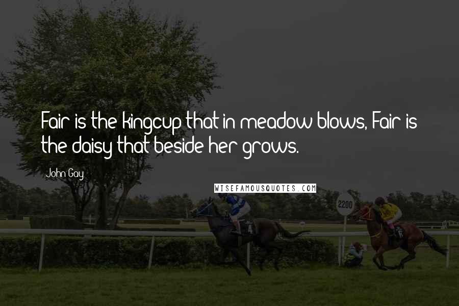 John Gay Quotes: Fair is the kingcup that in meadow blows, Fair is the daisy that beside her grows.