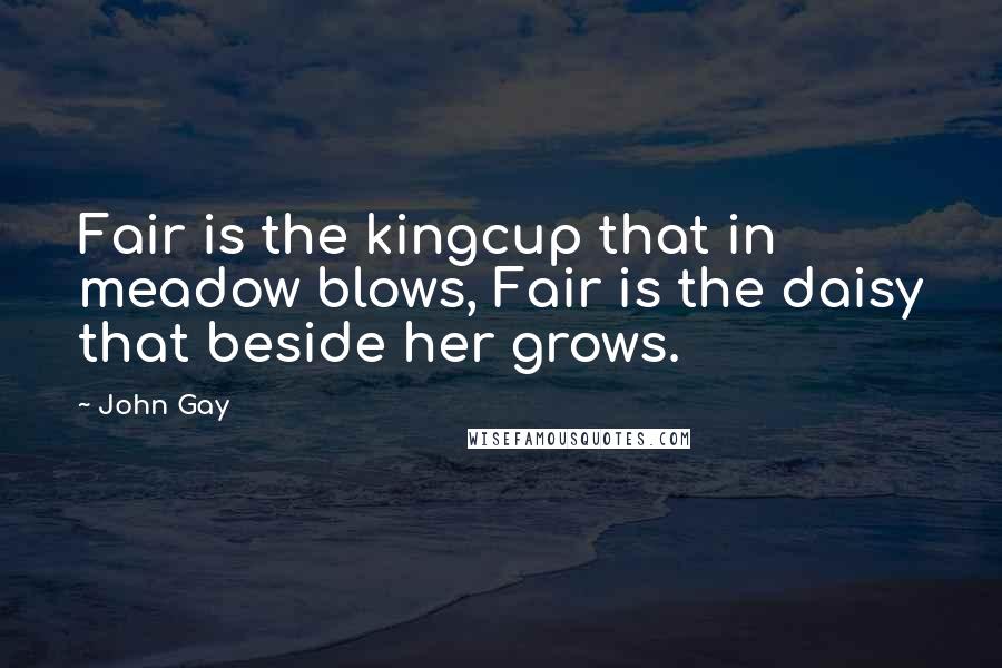 John Gay Quotes: Fair is the kingcup that in meadow blows, Fair is the daisy that beside her grows.