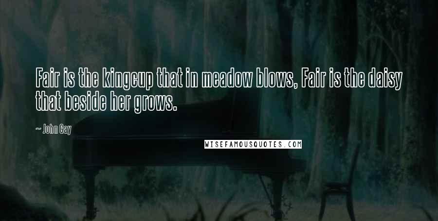 John Gay Quotes: Fair is the kingcup that in meadow blows, Fair is the daisy that beside her grows.