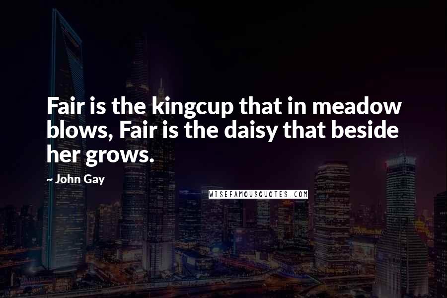 John Gay Quotes: Fair is the kingcup that in meadow blows, Fair is the daisy that beside her grows.