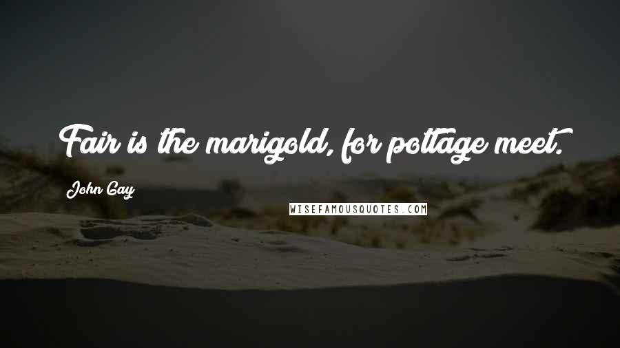 John Gay Quotes: Fair is the marigold, for pottage meet.