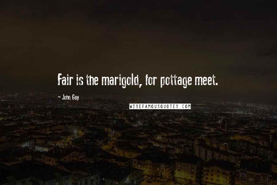 John Gay Quotes: Fair is the marigold, for pottage meet.