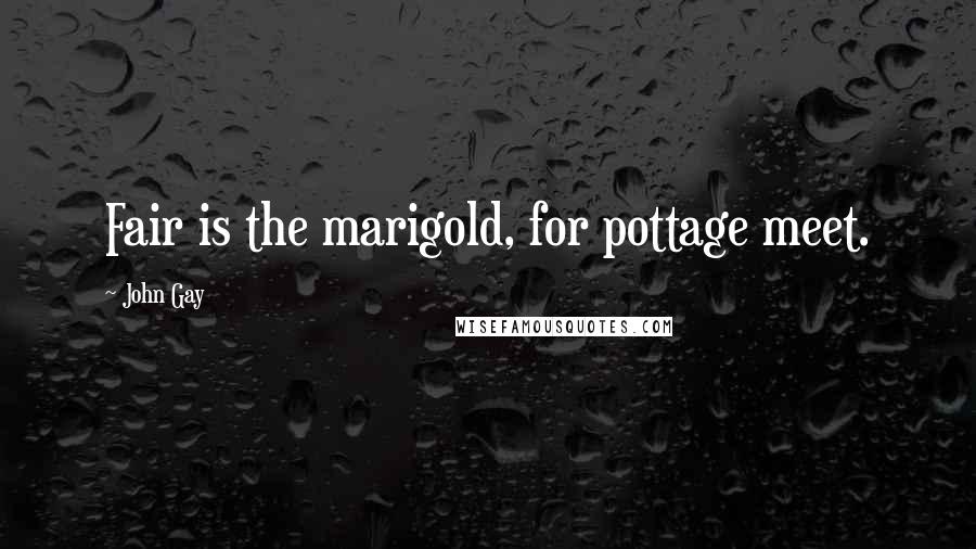 John Gay Quotes: Fair is the marigold, for pottage meet.