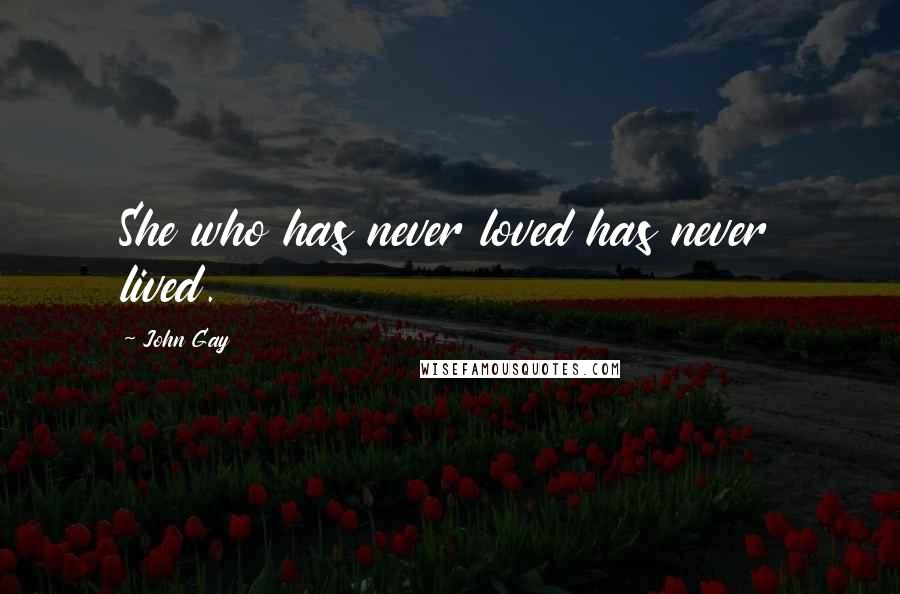 John Gay Quotes: She who has never loved has never lived.