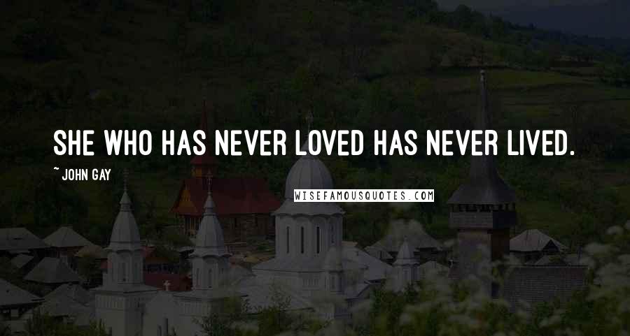John Gay Quotes: She who has never loved has never lived.