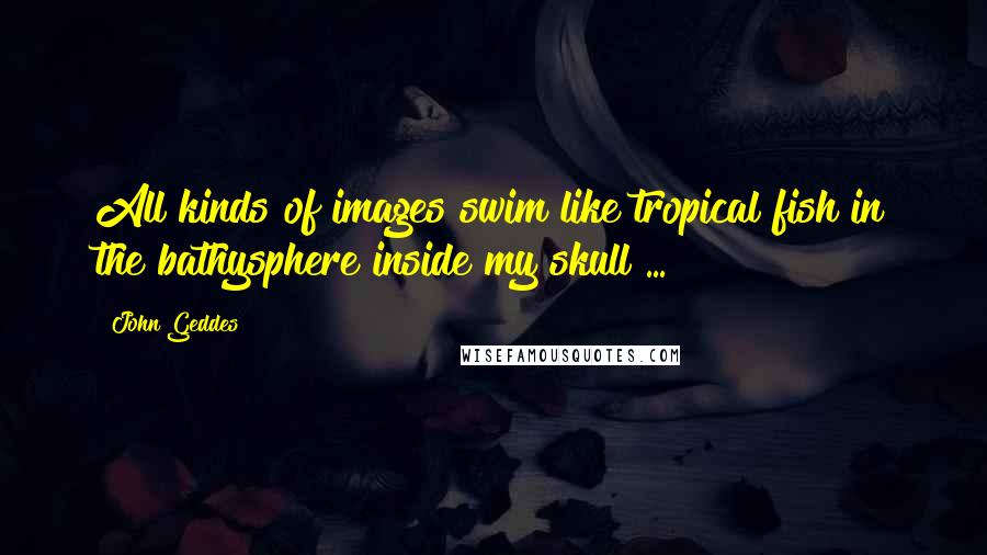 John Geddes Quotes: All kinds of images swim like tropical fish in the bathysphere inside my skull ...