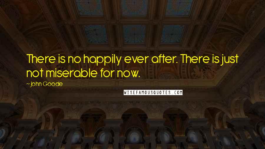 John Goode Quotes: There is no happily ever after. There is just not miserable for now.