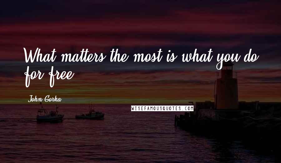 John Gorka Quotes: What matters the most is what you do for free