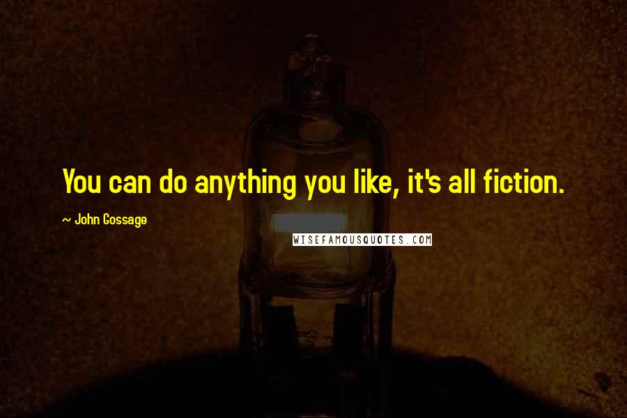 John Gossage Quotes: You can do anything you like, it's all fiction.