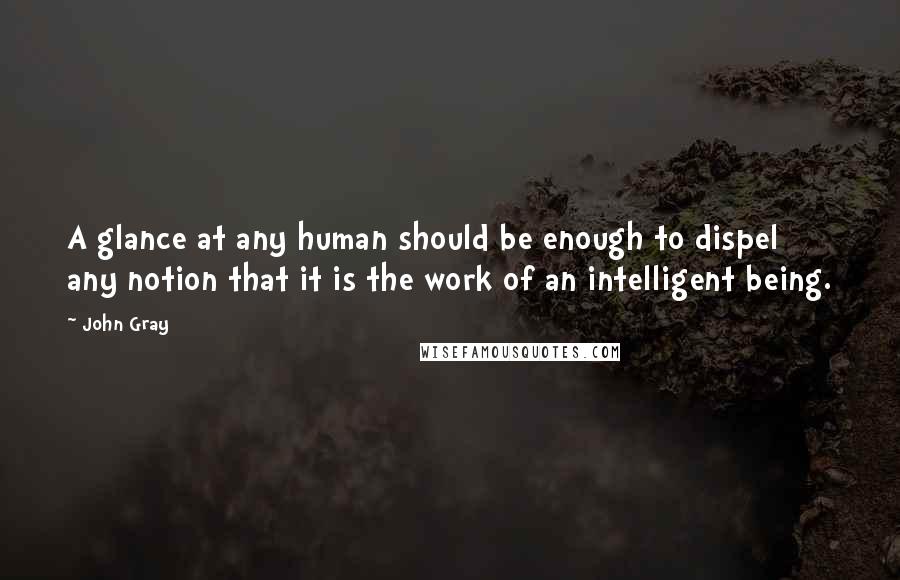 John Gray Quotes: A glance at any human should be enough to dispel any notion that it is the work of an intelligent being.