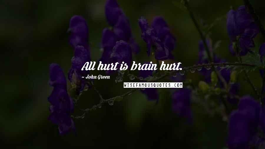 John Green Quotes: All hurt is brain hurt.