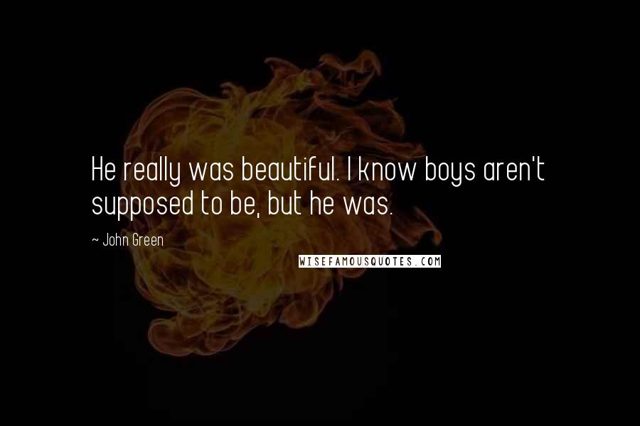 John Green Quotes: He really was beautiful. I know boys aren't supposed to be, but he was.