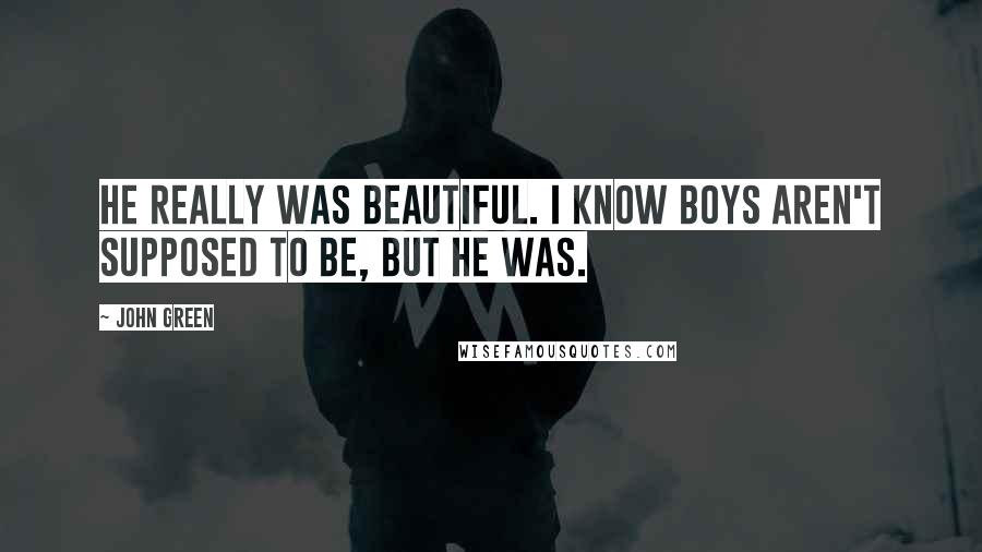 John Green Quotes: He really was beautiful. I know boys aren't supposed to be, but he was.