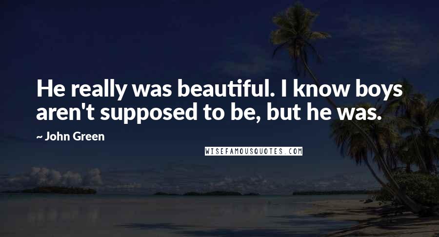 John Green Quotes: He really was beautiful. I know boys aren't supposed to be, but he was.