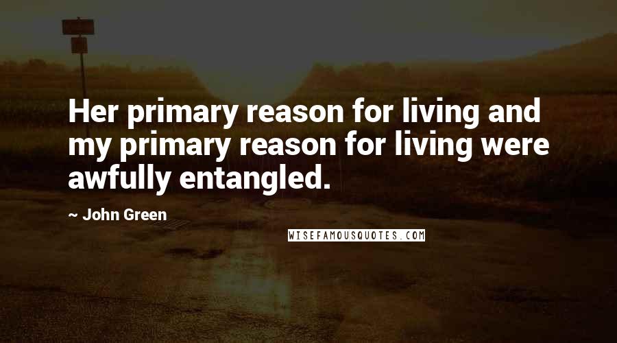 John Green Quotes: Her primary reason for living and my primary reason for living were awfully entangled.