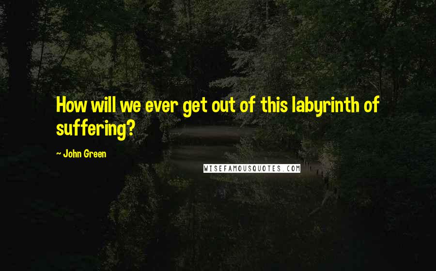 John Green Quotes: How will we ever get out of this labyrinth of suffering?