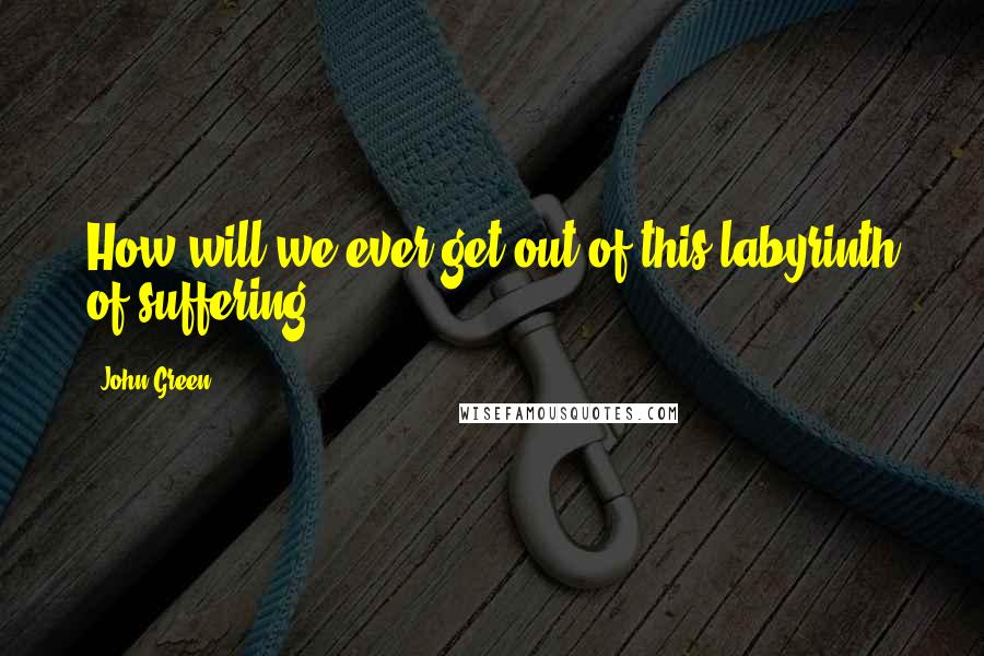 John Green Quotes: How will we ever get out of this labyrinth of suffering?