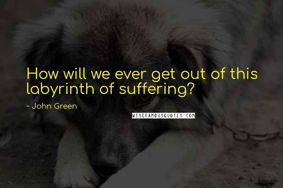 John Green Quotes: How will we ever get out of this labyrinth of suffering?