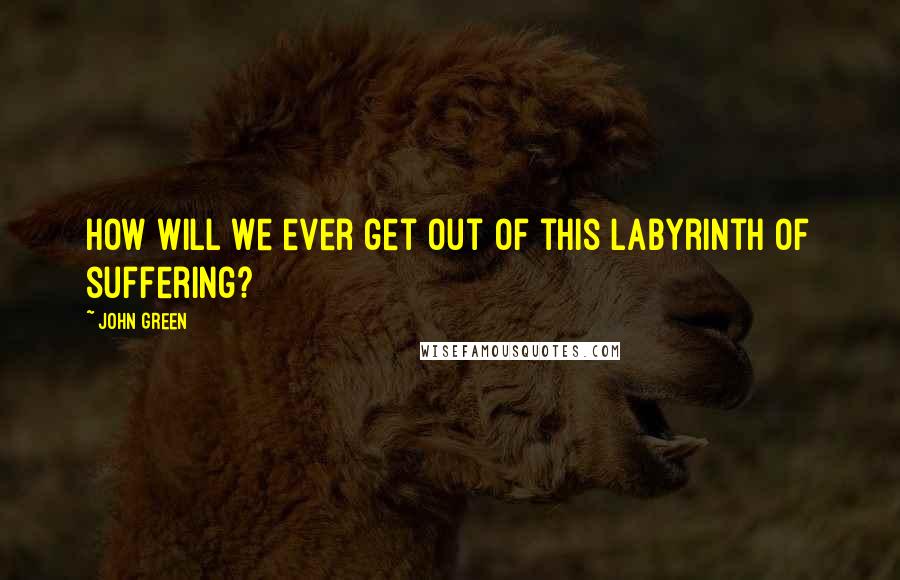 John Green Quotes: How will we ever get out of this labyrinth of suffering?